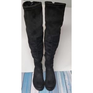 A NEW DAY Black Over The Knee Pull-On Half Zip Boots Size 6M New With Tags